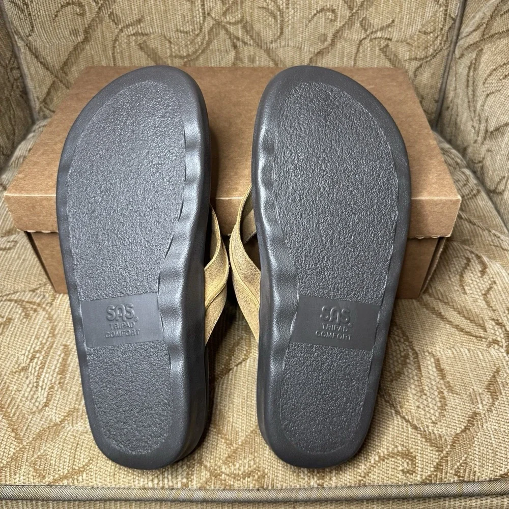 SAS Men's Stampede Thong Sandals In Brown‎ Size 10.5 Wide Excellent